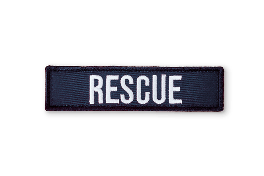 Rescue EmbroideRed Patch - Black - On Your Barks Merch