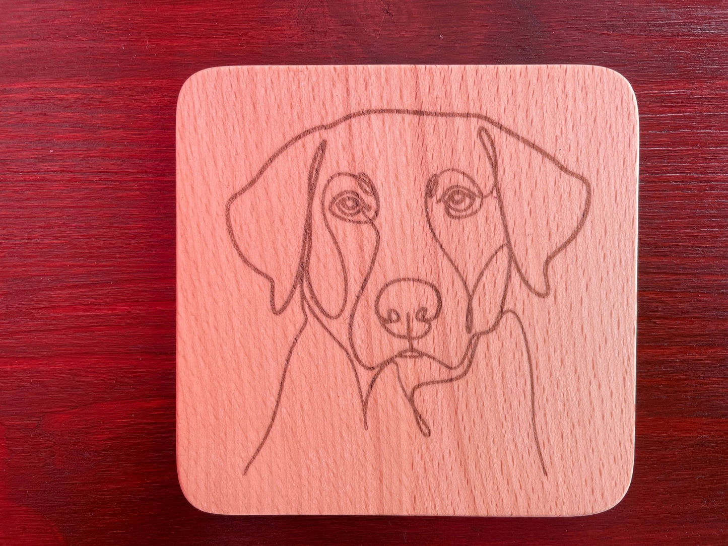 Wood Coaster - Single Line Dog Breed - On Your Barks Merch