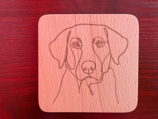 Wood Coaster - Single Line Dog Breed - On Your Barks Merch