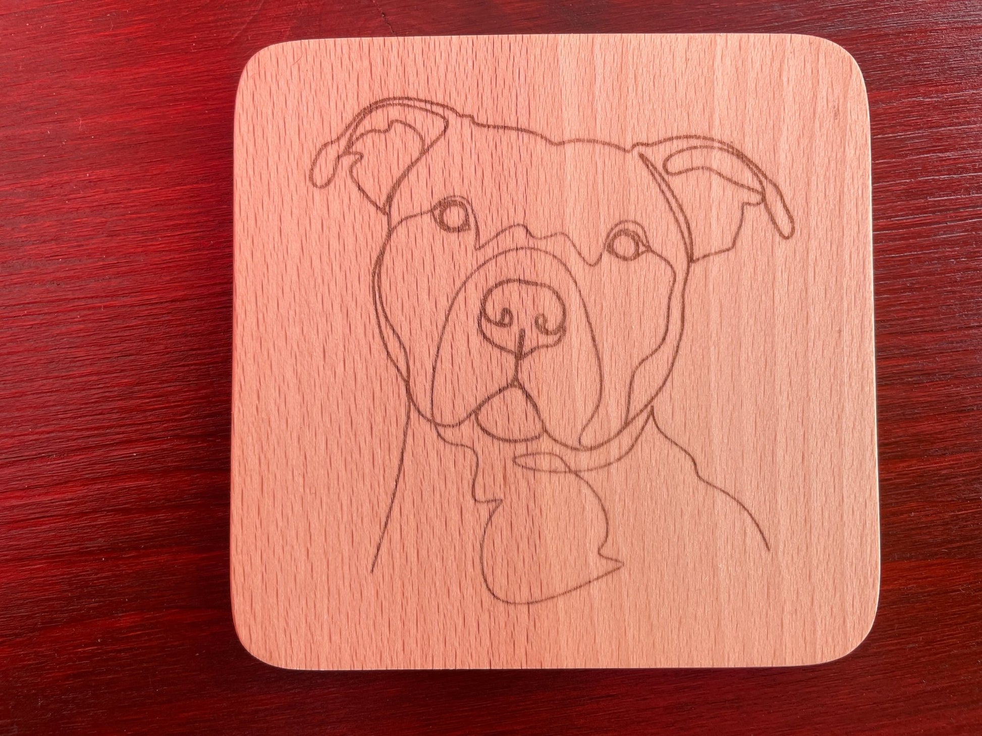 Wood Coaster - Single Line Dog Breed - On Your Barks Merch
