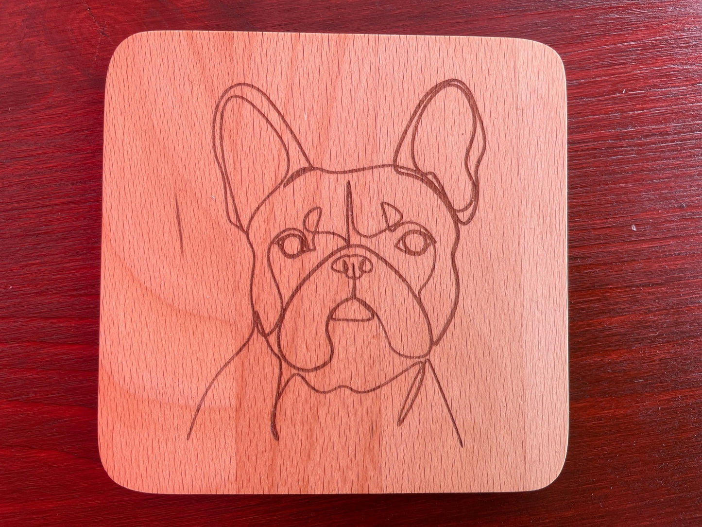 Wood Coaster - Single Line Dog Breed - On Your Barks Merch