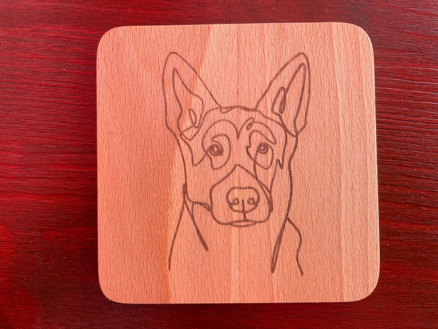 Wood Coaster - Single Line Dog Breed - On Your Barks Merch