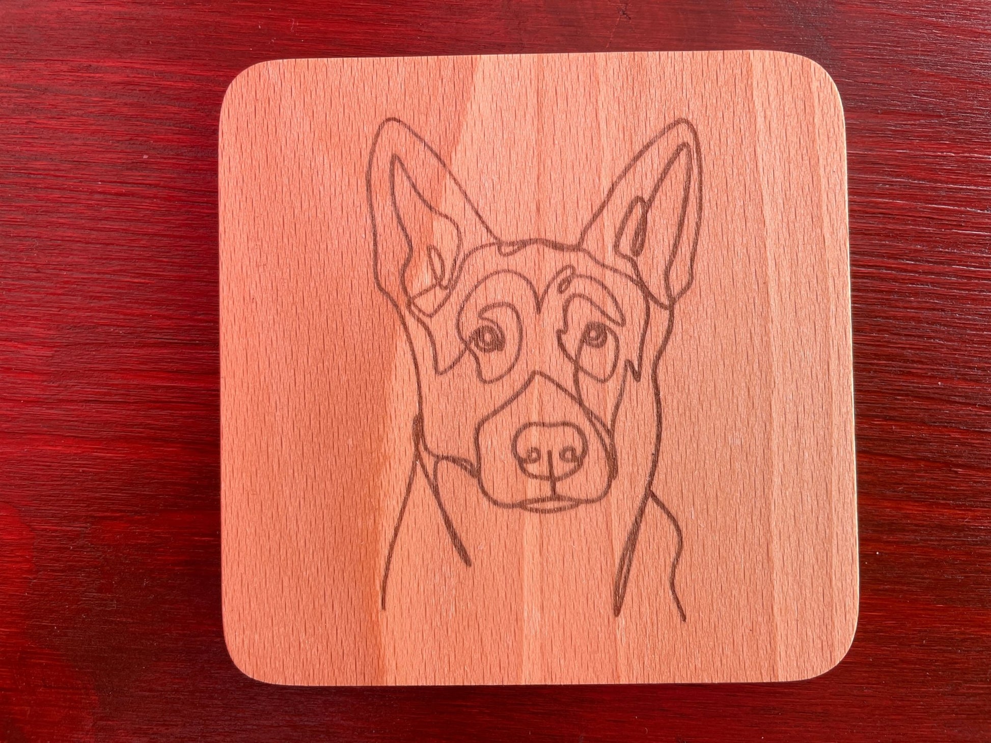 Wood Coaster - Single Line Dog Breed - On Your Barks Merch